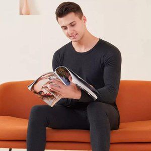 Men's 2-Piece Cotton Thermal Set with Shirt & Pants (3 Colors & 4 Sizes)